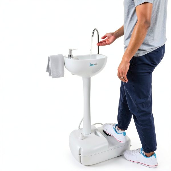 SereneLife Portable Sink Foot Pump Outdoor Handwashing-2