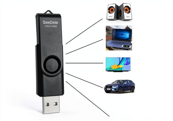 64GB USB Flash Drive SeeDete Metal Clip Design-1