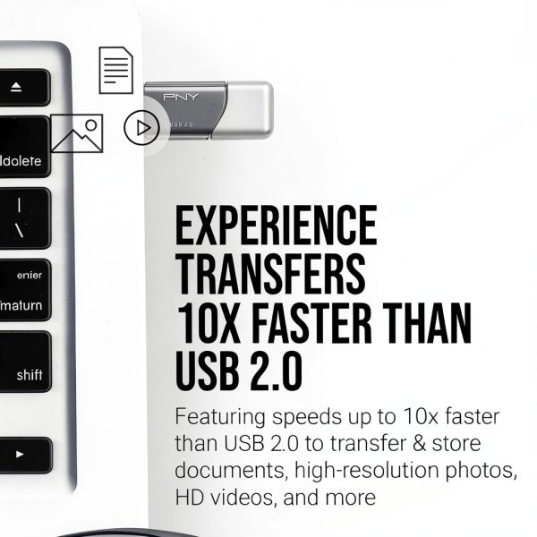 PNY Turbo Attaché 3 128GB USB 3.0 Flash Drive Silver-4