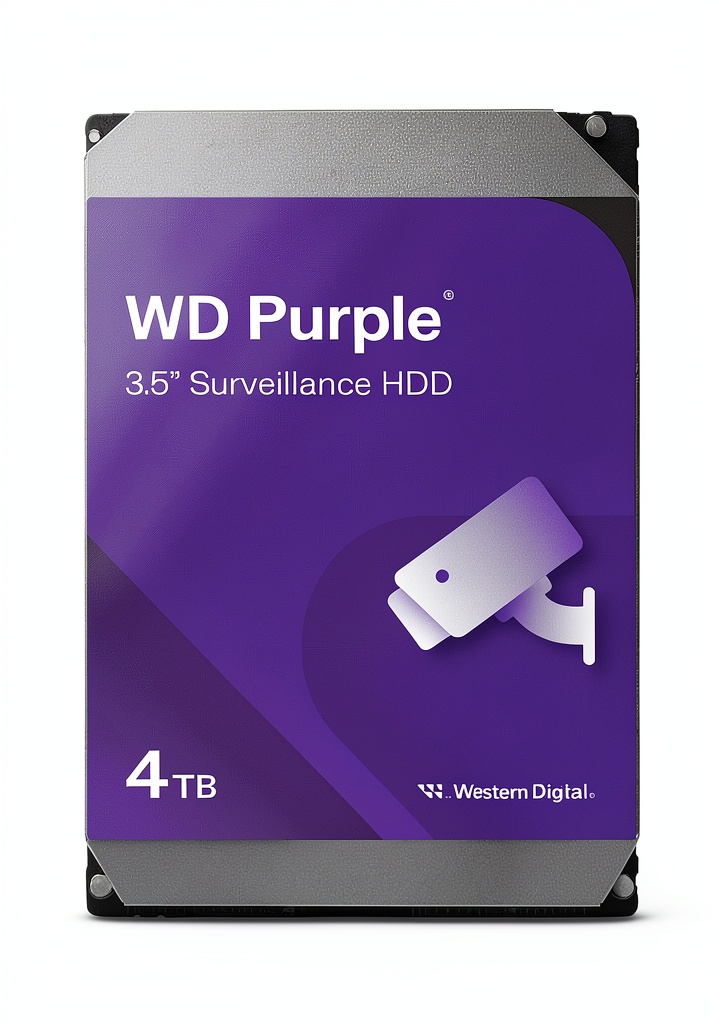 WD Purple 4TB hard drive installed in a surveillance NVR