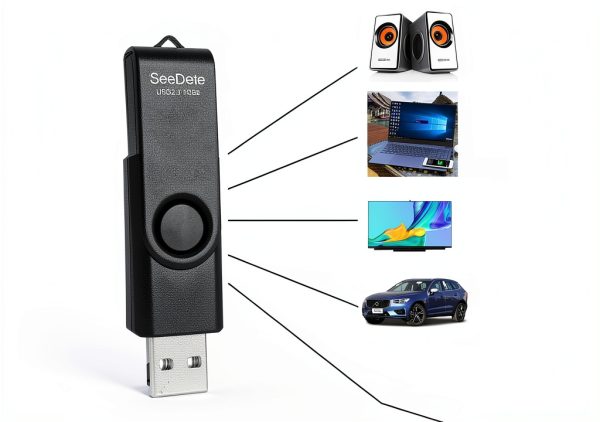 USB Flash Drive SeeDete 16GB Black Metal Clip-1
