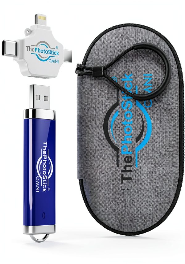 ThePhotoStick Omni 256GB USB Flash Drive Blue Gray Multi‑Device-0