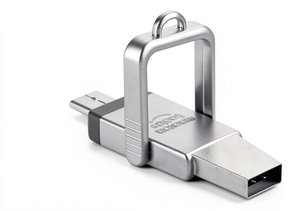 Amazon USB Flash Drive LS25USBC 128GB Champagne Silver Dual-Port Metal-1