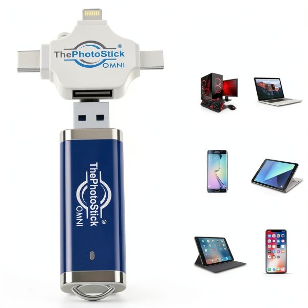 ThePhotoStick Omni 256GB USB Flash Drive Blue Gray Multi‑Device-4