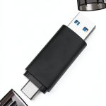USB-C Flash Drive JOIOT Dual USB 3.0 128GB Black Portable Storage-0