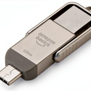 Amazon USB Flash Drive LS25USBC 128GB Champagne Silver Dual-Port Metal-0