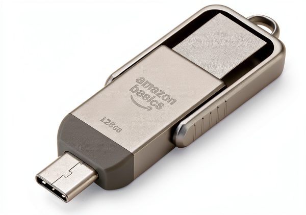 Amazon USB Flash Drive LS25USBC 128GB Champagne Silver Dual-Port Metal-0