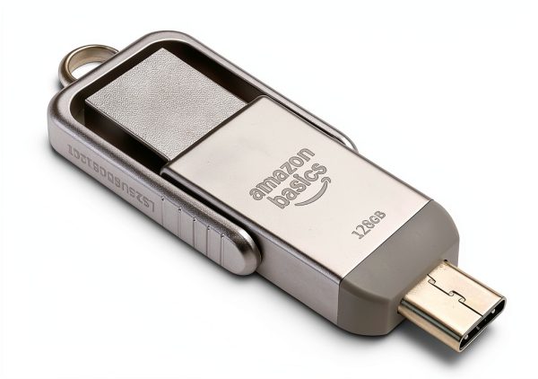 Amazon USB Flash Drive LS25USBC 128GB Champagne Silver Dual-Port Metal-4