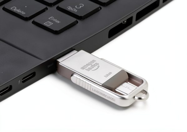 Amazon USB Flash Drive LS25USBC 128GB Champagne Silver Dual-Port Metal-3