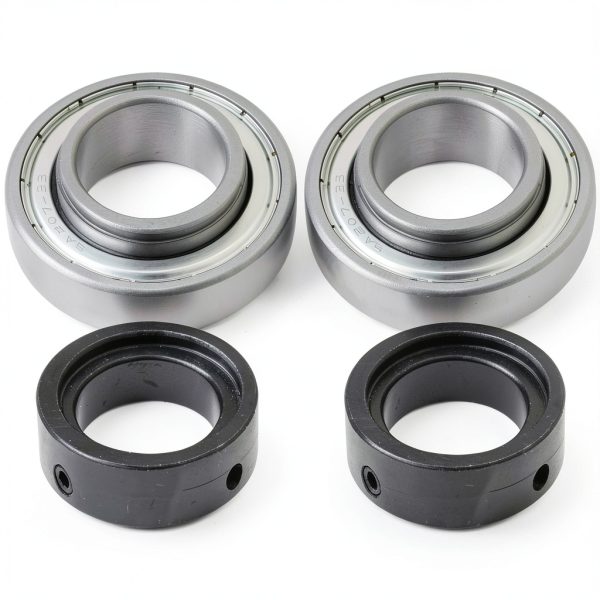 [2-Pack] SA207-23 - Insert Bearing - 1-7/16 in Bore - 2.835 in Outer Diameter - 1.531 in Width - 0.669 in Outer Ring Width - Eccentric Mounting Collar, Non-Relubricable-0