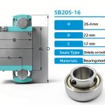 DEEG 1" Insert Ball Bearing SB205-16 Chrome Steel Set Screw Design-0