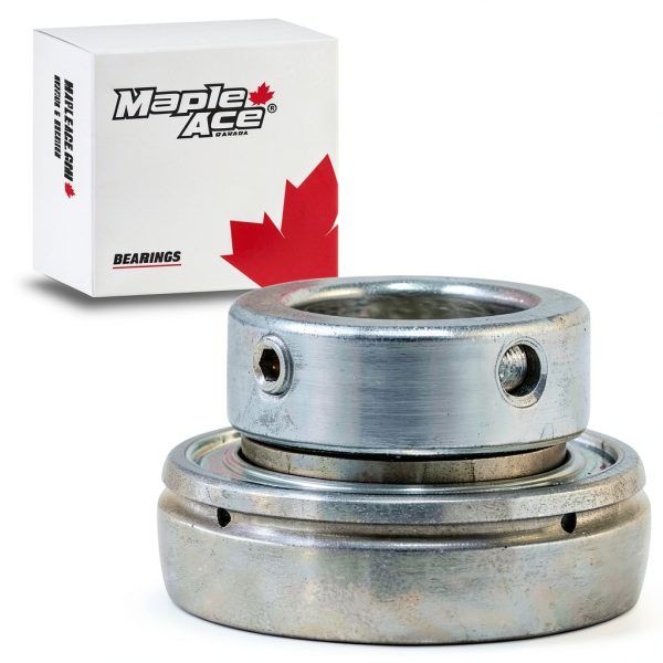 MAPLE ACE SA209-28 Insert Bearing 1-3/4" Bore, Spherical OD with Eccentric Locking Collar and Lubrication Hole-1