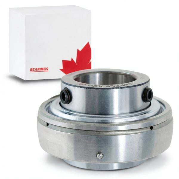 MAPLE ACE UC210-32 Insert Bearing 2" Bore, Spherical OD, R3 Triple Lip Seal with Set Screws and Lubrication Hole-1